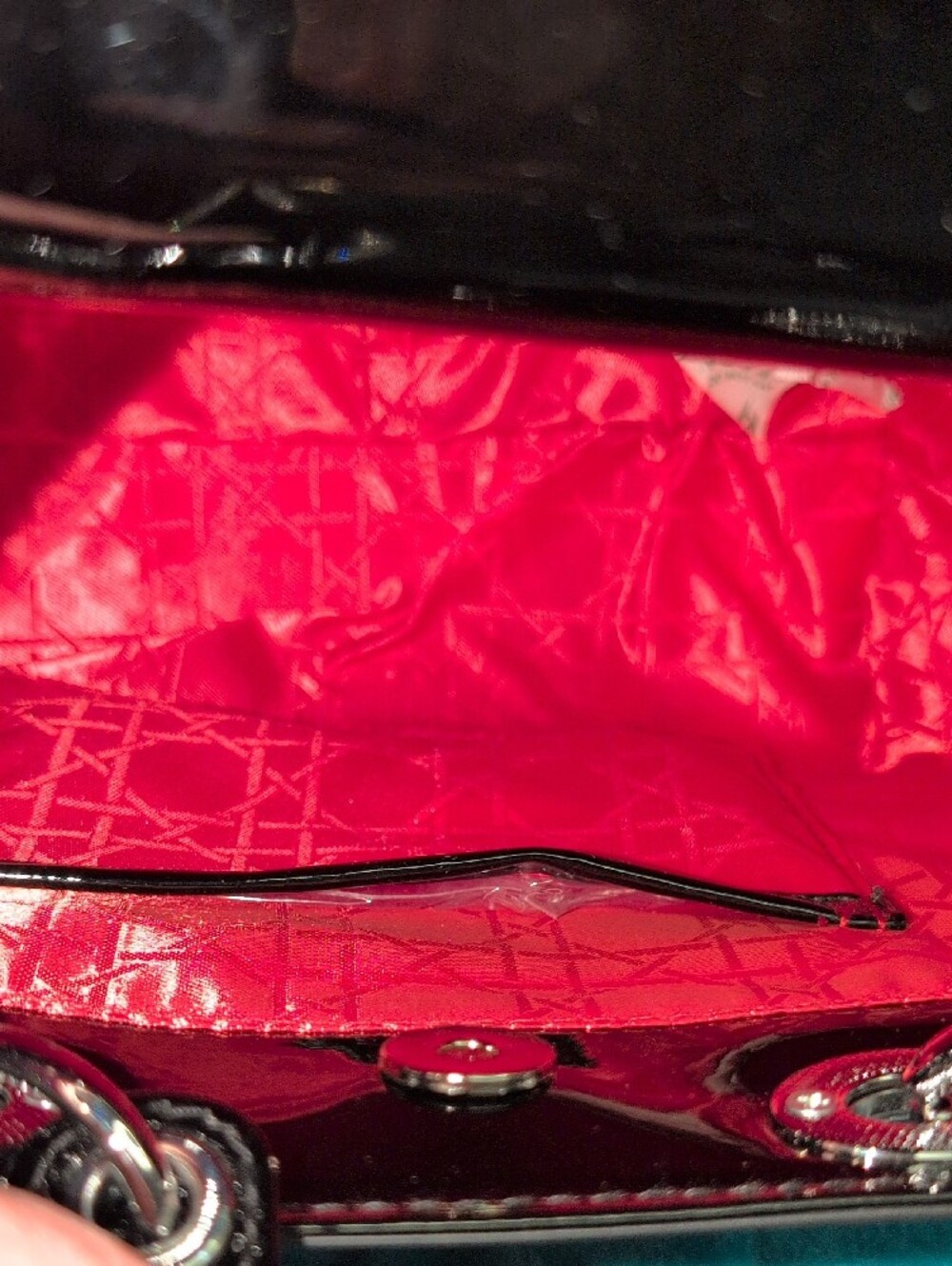 Crystal-Embellished Black Patent Mini Tote  With Crossbody Strap - Picture 11 of 16